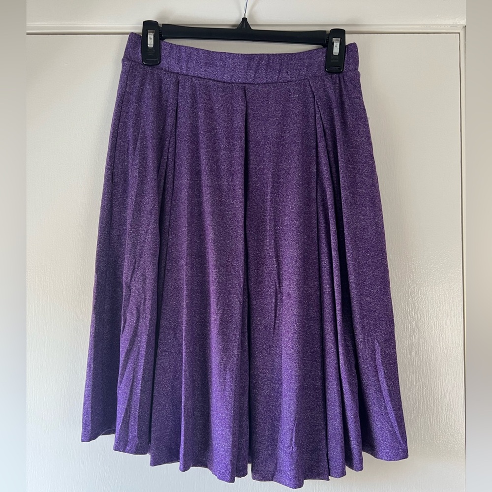🆕 Lularoe Madison Circle Swing Skirt Heathered Purple Soft Girl Made in USA